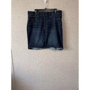Judy Blue Womens 2XL Pull On Denim Shorts Dark Wash Bermuda JB150159 Stretch